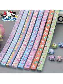 520pcs Thick Korean Style Star Shaped Memo Notes, 8 Pattern Set, DIY Lucky Star Paper, Suitable For Handicraft And Decoration, Origami