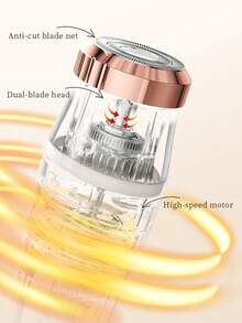 GENAI 三合一女士电动剃须刀，配有面部、身体和鼻部修剪刀头，无痛脱毛，Type-C充电式剃须刀