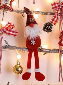 1 件装壁挂式圣诞树 - 乡村风 DIY 树枝圣诞树，配有松果、装饰品、圣诞玩偶和蝴蝶结，可作为圣诞挂饰、节日派对装饰、创意节日墙面装饰，适用于家居、客厅、卧室、圣诞派对装饰、圣诞壁挂装饰、家居装饰、圣诞装饰、房间装饰、冬季圣诞装饰、家居圣诞礼物、圣诞装饰 - 彩色 - 查看 3