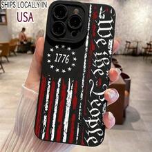 Funda de teléfono con diseño de bandera estadounidense, cubierta protectora decorativa para teléfono, compatible con iPhone 11 12 13 14 15 Pro Max Accesorios para teléfonos - Negro - Ver 7