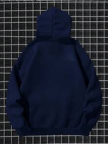 95% Polyester 5% Spandex Men's Regular Plus Size Hoodie With Pocket And "Thinking About What" Print, 240g, Made In A Global Four Seasons Factory, Comfortable, High Quality, And High Fit, Casual Sweatshirt - 白色 - 查看 10
