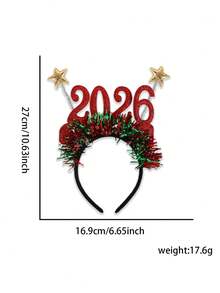 1 pieza Diadema de Año Nuevo 2026, Aro para el cabello con lentejuelas y estrellas de oropel, Favor de fiesta de Año Nuevo colorido, Accesorios para el cabello para celebraciones festivas para adultos, Belleza, Diademas para mujeres - Multicolor - Ver 10