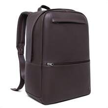 Backpack Genuine Leather Bag Work Travel College - màu đen - Xem 6
