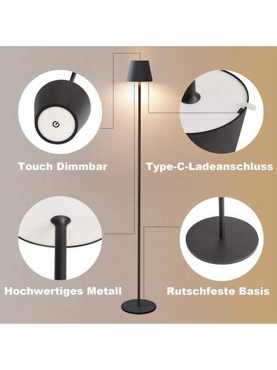 Vloer Lamp Living Room LED Dimmable St ing Verlichting Moderne USB Rechargeable Wit Temperatures, Bedroom, Study Office 125 Cm view 5