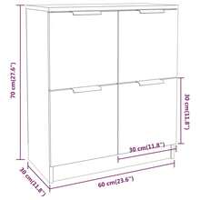 Larryhot Credenze 2 pezzi Sonoma Oak 60x30x70 cm Legno ingegnerizzato, resistente, facile da montare, ideale per la decorazione della casa - Castano - Visualizzare 7