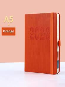 1pc 2026 A5 Calendar Planner, Business Notebook, A5-8.3 Inches X 5.6 Inches, Daily, Monthly, And Weekly Notebooks, Deluxe Deluxe Planner For School Office Schedules (Pink)