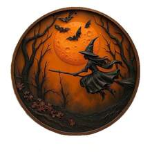 1 pièce Panneau acrylique gothique de sorcière d'Halloween avec chat noir, fantôme et citrouille Jack-O'-Lantern. Décoration murale intérieure et extérieure imperméable pour la maison, le bureau, les fêtes d'Halloween, la décoration de jardin, les faveurs de fête