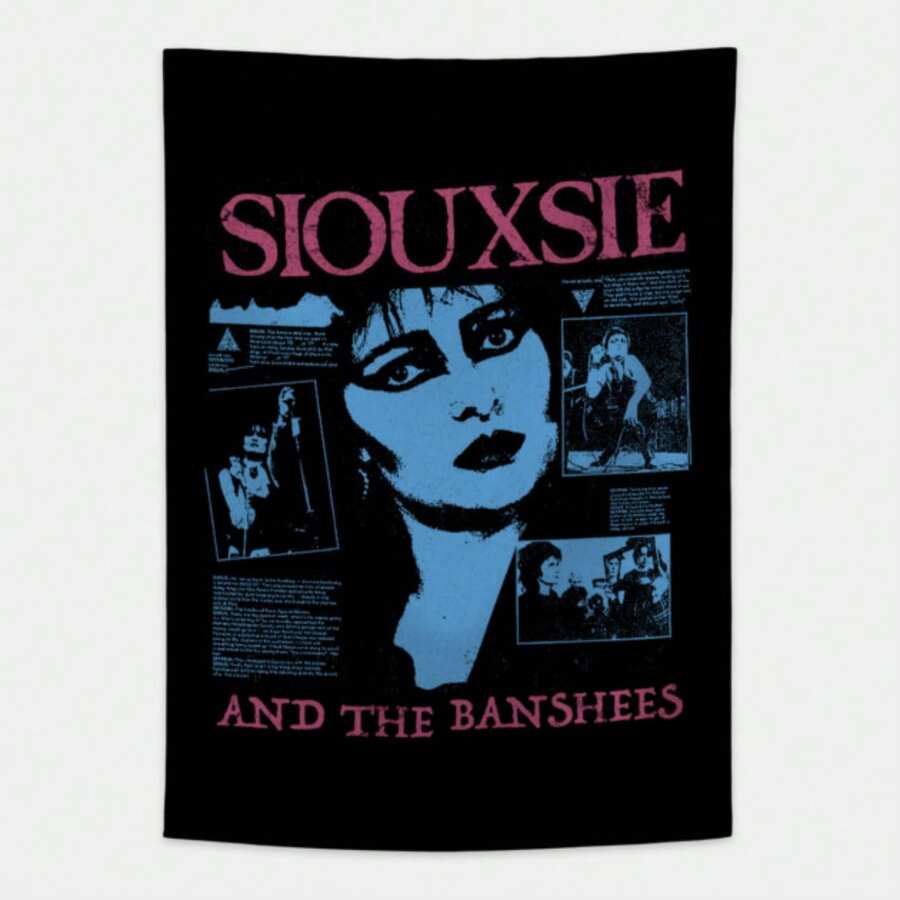 1pc Siouxsie Rock And The Banshees Band Tapestry Wall Art Hanging Tapestries For Living Room Bedroom Home Decor 30*40inch - 黑色 0 - 查看 1