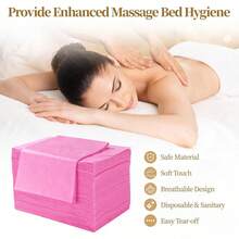 Disposable Bed Sheets 1 Set1Pcs 31" X 71" Massage Table Sheets Non Woven Fabric SPA Bed Cover Breathable For Massage Beauty Tattoos (Pink)