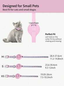 带 AirTag 支架的猫项圈，适合猫咪外出散步和旅行 - 粉色 - 查看 2