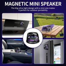 Mini Speaker With RGB Lighting, Bluetooth Speaker,Can Be Used As A Phone Stand, Magnetic Wireless Speaker, 5.1 Surround Sound, High Definition Audio, Dual Stereo Bass, Long-Lasting Rechargeable Polymer Battery, USB Type-C Charging, Portable For Travel & Outdoor Use(Black/Orange/Yellow - 黑色 - 查看 11