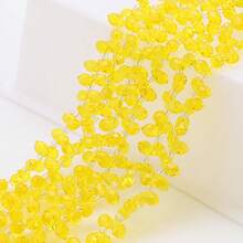 约95颗5*8毫米水滴形玻璃珠，彩色镀AB彩DIY饰品吊坠，适用于手工配件、鞋子、包包、发饰、节日礼物、生日礼物等。 - 5*8mm橫孔水滴 - 查看 51