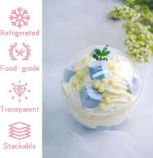 100 Pack Plastic Dessert Cups With Dome Lids (No Hole) And Sporks, 8oz/12oz/16 Oz Clear Disposable Fruit Cups With Lids, Disposable Clear Parfait Cups, PET Crystal Clear Cups, Snack Bowls For Parties For Yogurt Parfait Ice Creams Pudding Cakes Appetizers, Fruits, Mousse - 8oz(250ml) - 查看 10