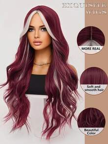 clouder Red Highlight Blonde Extra Long Curly Wig 30 Inch Cosplay Wig Halloween Christmas Wig Elegant Soft Matte Hair Loose Curls Casual Outing Street Punk Wig Rock Wig Fluffy Natural Cool Girl Synthetic Heat-Resistant Fiber Wig Suitable For Women Daily Party Wig Music Festival Wig Avant-Garde College Style Wig Modern Fashion Gothic Wig - 挑染金色 - 查看 7