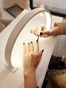 15.74 In/22.44 In White/Pink Crescent Shape Nail Lamp,USB Push Button Plug Desktop Lamp,For Nail Fill Lighting, Vanity, Handmade Desk, Nightstand,Monochromatic White Light - white light - View 5