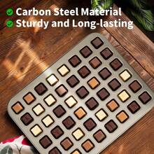 Khuôn vuông 6/12/48 Khuôn bánh mì nướng mini Khuôn bánh mì cổ điển Khay nướng chống dính, Khay nướng nhiều ngăn dùng tại nhà, Khay nướng bánh mini - Vàng - Xem 4