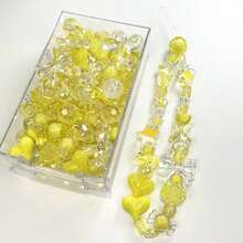 Yiwu Qiyou Accessories Co., LTD 30g/1.06oz 1-3cm Random Mixed Acrylic Beads, Suitable For Making Women's Bracelets, Necklaces And Phone Chains - Yellow - View 5