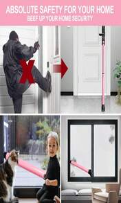 AceMining Upgraded Door Security Bar &Amp; Sliding Patio Bar, Heavy Duty Stoppers Adjustable Jammer For Home, Apartment, Travel (2 Pack,White)