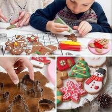大型圣诞饼干模具套装，DIY 饼干模具形状 - 圣诞树、雪人、姜饼人、雪花、糖果