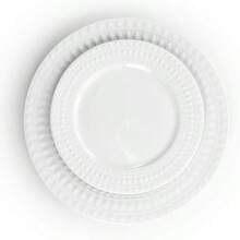 Hayes 16 Piece Square Porcelain Dinnerware Set In White - White - Round 2 - View 9