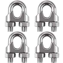 M5 Wire Rope Clamps (Pack Of 4), 304 Stainless Steel, U-Type Fasteners