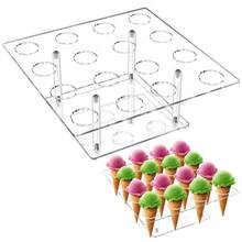 1 Stück Kegel Präsentationsständer - Klarer Acryl Eiswaffel Halter für Partys, Hochzeiten, Buffets & Weihnachten (6 Löcher)