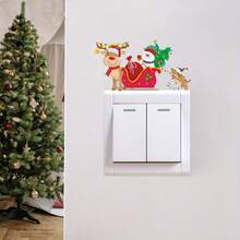 1 pieza Pegatina de interruptor de Navidad de 7.8*11.8 pulgadas, pegatina de interruptor de PVC autoadhesiva, adecuada para la decoración del interruptor del hogar, dormitorio, sala de estar, comedor, estilo navideño, que agrega un ambiente festivo. Decoraciones navideñas, decoración del hogar, decoración de la habitación