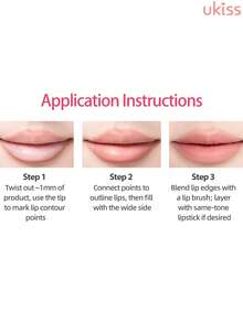 ukiss Velvet Mousse Lip Liner Pencil With Blending Brush, Matte Gel Lip Liner, Nourishing And Smooth Texture, Long-Lasting Color, Easy To Create Flawless Lip Makeup, Ideal For Everyday Makeup - H05 Creamy Apricot - View 8