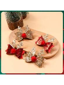 1/2/4 件宠物狗猫鹿主题发夹，适合日常使用/圣诞节 - 彩色 - 查看 5