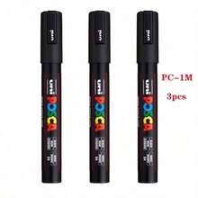 Marcador acrílico de combinación blanco y negro UNI para carteles POP, grafitis/anuncios, suministros de arte PC-1M, 3M, 5M