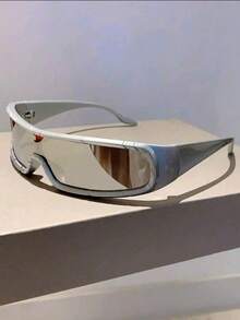 1 Pair Unisex Y2K Futuristic Cyberpunk Style Fashion Rimless Eyeglasses - Silver - View 1