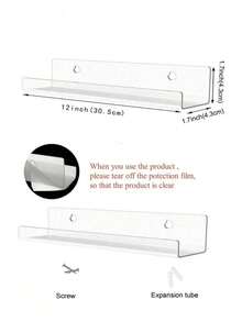 2 Peças Suporte de Exibição de Disco de Acrílico, Prateleira de Montagem na Parede para LP de Vinil e CD