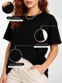 Women's Oversized Blouse - C00 - màu đen - Xem 3