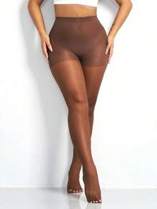 4 Pairs Women's Sexy 20D Coffee Brown Sheer Pantyhose, Fashionable & Minimalist, Comfortable - Multicolor - View 3