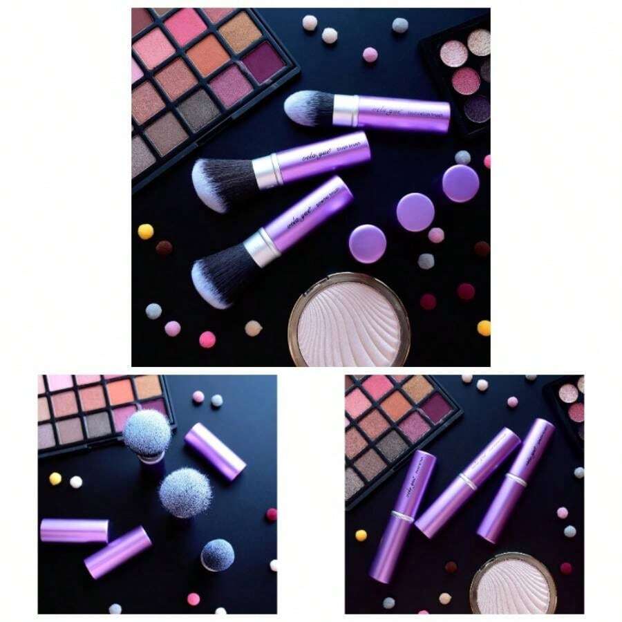 Retractable Face Kabuki Brush Round Powder Travel Makeup Brushes - Tapered Foundation - View 1