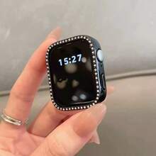 1pc Women's Starlight Soft Silicone Anti-Fall Watch Case Shock Proof Applicable For Apple Watch 38/40/41/42/44/45/49/46mm, Fashionable For Young Men And Women, Protective Watch Case Compatible With Apple Watch Ultra2/Ultra/SE/10/9/8/7/6/5/4/3/2/1, Soft & Comfortable Silicone Hollow Frame Protective Case