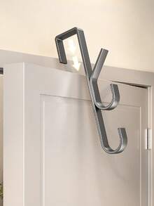 3 cái/1 cái Móc cửa dễ lắp đặt - Giá treo áo khoác bằng kim loại chắc chắn để treo quần áo, mũ và túi xách - Thiết kế tiết kiệm không gian, thích hợp cho phòng ngủ, ký túc xá và tủ - Xám - Xem 5