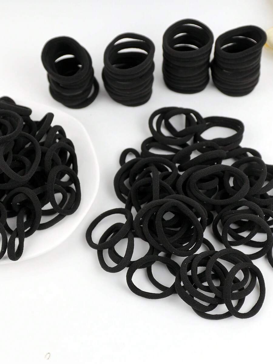 200/100/50/20 Black Zip Ties, Made Of Solid Polyester Material, Suitable For Thick And Curly Ponytails. Male And Female Hair Ties Are Suitable For Hair, Zip Ties, Christmas Makeup, Bridal Makeup, Outdoor Hairstyles, Showers, And Elastic Bands In Daily Life ,Ponytail Holders ,Hair Elastics ,Hair Rubber Bands ,Scrunchies ,Hair Rope ,Elastic Hair Tie