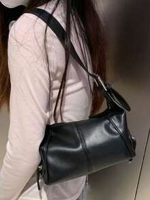 Underarm Bag Women's Bag Cool Drag Style Shoulder Underarm Stick Bag Niche Design Leather Zipper Shoulder Handbag - Multicolor - View 11