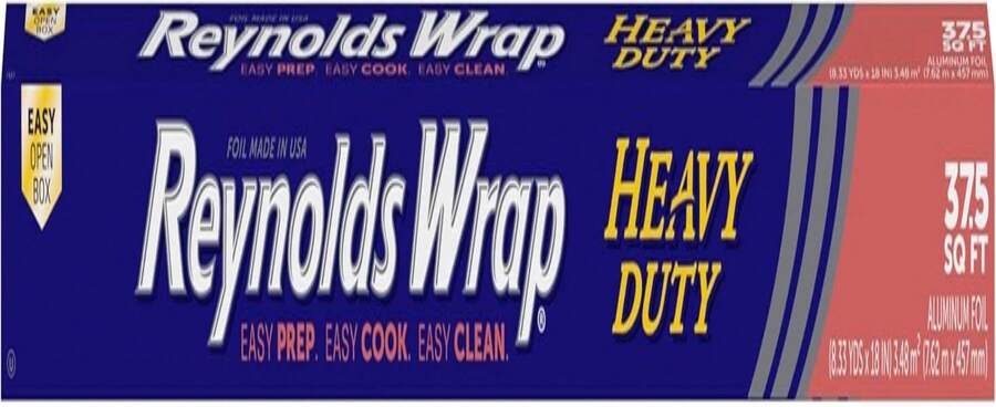 Reynolds Wrap Heavy Duty Aluminum Foil, Heavy Duty Foil Aluminum Roll, Thick Foil For Added Strength, With Easy Open And Close Secure Tab, Extra Wide, 37.5 Sq. Ft. - 1 Count Pack Of 1 - View 1