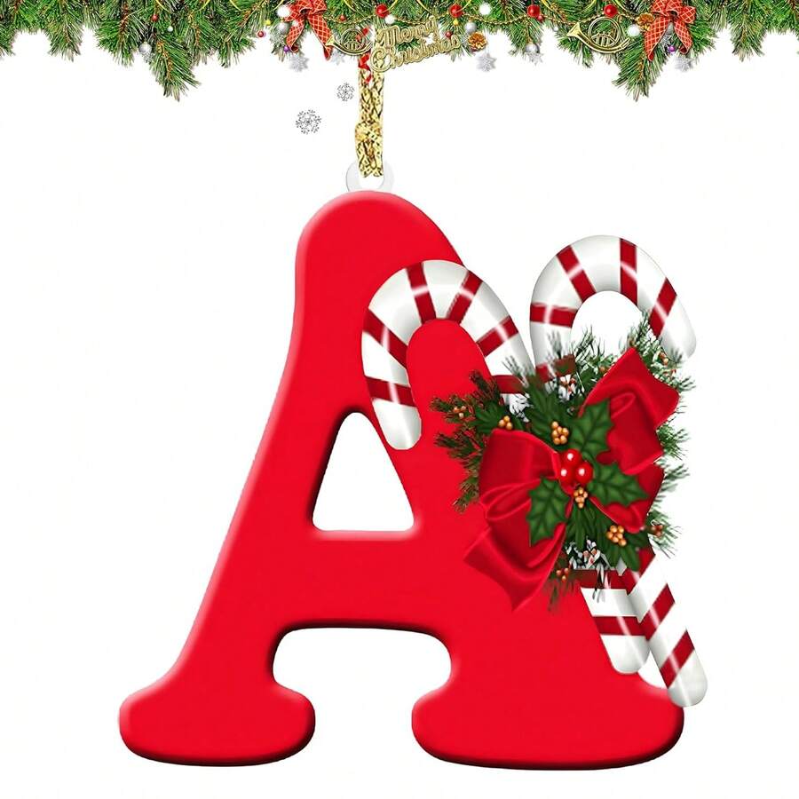 زخارف حرفية من الألف إلى الياء لتزيين شجرة عيد الميلاد - علامات شخصية معلقة للأبجدية الإنجليزية لصنع زخارف DIY