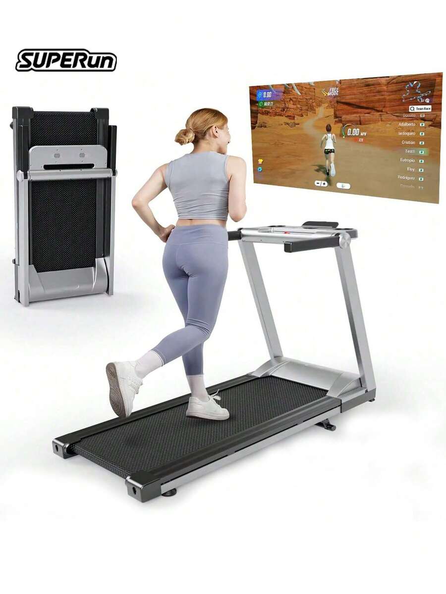 Folding Treadmill With Incline, 3.5HP Foldable Treadmills With 350 LBS Weight Capacity For Home Room, Compact Portable Treadmill For Small Space Walking Jogging Running