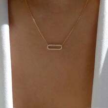 1Pc Versatile Minimalist Geometric Necklace - Luxurious Winter Jewelry Accessory For Women, Ideal Christmas/Party/Birthday Gift For Bestie, Perfect Valentine's Day & Impulse Gift - 金色-1件 - 查看 4
