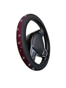 Juego de alfombrillas de coche con diamantes brillantes: Disponible en 5 piezas (alfombrillas + funda para volante), 4 piezas (alfombrillas completas del coche) o 1 pieza (funda para volante). Rhinestones brillantes, resistente al agua y antideslizante, adecuado para sedanes, SUV y - Estilo A - Ver 16