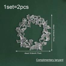 1 set (2 pièces) - Ensemble de couronnes de fleurs en forme de flocon de neige, pendentif de décoration de sapin de Noël en cristal, pendentif de décoration de scène de fête de Noël, fournitures de décoration de flocons de neige simulés pour la saison hivernale