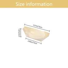 100/200 szt. 5,51" Drewniane talerze w kształcie łódki, tace do sushi, talerze do przystawek, tace do serwowania sushi, drewniana zastawa stołowa, naczynia jednorazowe, artykuły imprezowe, tace cateringowe odpowiednie do restauracji, domu, świąt, hawajskich wesel, talerze świąteczne