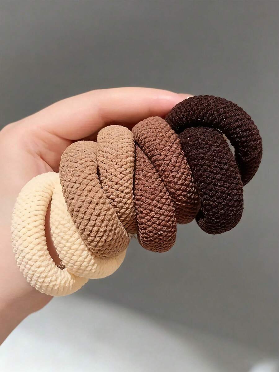 6/10 pièces Élastiques épais à haute élasticité, nouveaux élastiques à cheveux en caoutchouc, supports de queue de cheval durables, chouchous pour cheveux