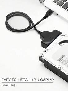 USB 3.0 转 SATA 简易硬盘连接线，适用于 0.5 英寸和 3.5 英寸机械硬盘，高效适配器线，提升数据传输速度 - 黑色 - 查看 5