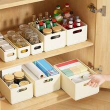 1pc Home Kitchen Storage Box, Drawable Folding Storage Box, Dining Room Storage Box, Retractable Drawer Type Storage Box, Home Storage Box, Storage Artifact, Cabinet Storage Snack And Miscellaneous Separate Storage Box, Back To School Dormitory Space Storage Box