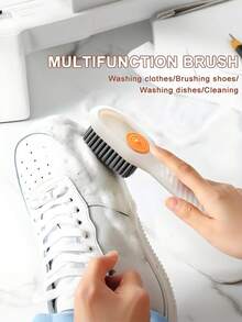 2pcs Automatic Liquid Soap Dispenser Cleaning Brush - Kitchen Laundry Scrub Brush With Soap Dispenser - Multifunction Shoe Brush - Multicolor - View 3